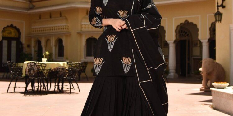 The Timeless Elegance of a Black Sharara Salwar Kameez Set